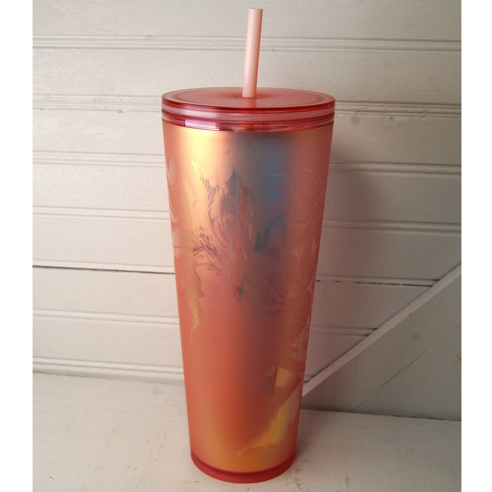 Starbucks Soft Touch Siren Tumbler 2022 Venti Rose Gold Copper‎ Pink 24 oz cup